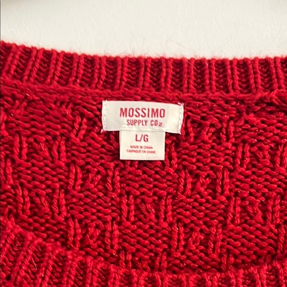 Massimo Vibrant Red Crew Knit Sweater Size L - Picture 4 of 9